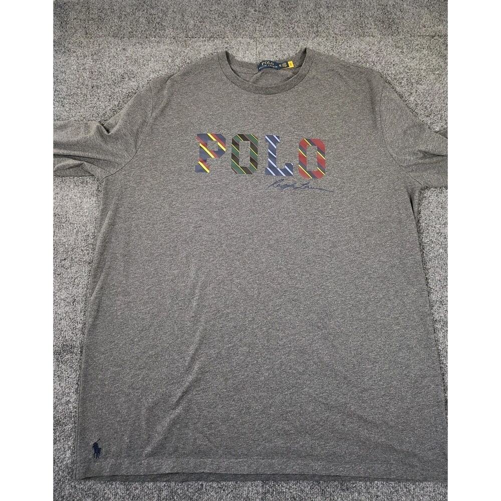 Polo Ralph Lauren Long Sleeve T-Shirt Mens XL Tall Gray Big & Tall Preppy Logo